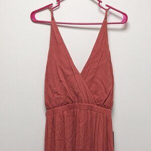 LULU's floor length backless dress Large women's orange wedding summer